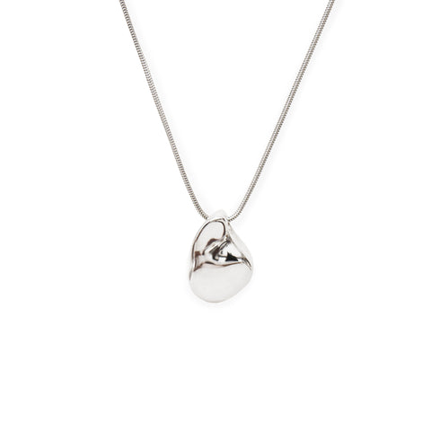 Pebble Pendant in Silver